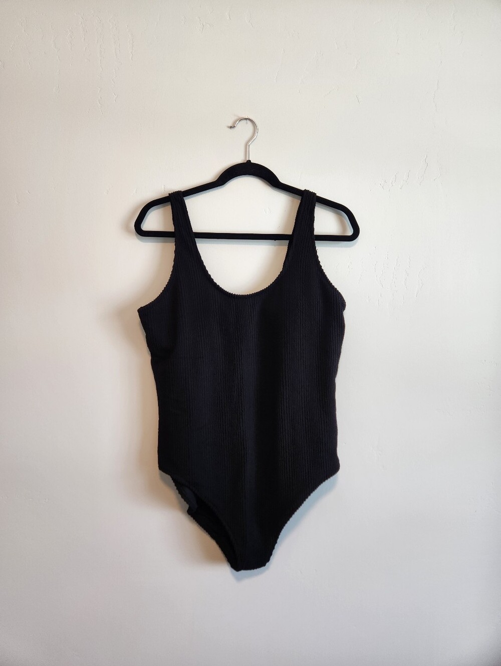 Old Navy Black Ribbed Swimsuit One Piece Size XL - Picture 2 of 8